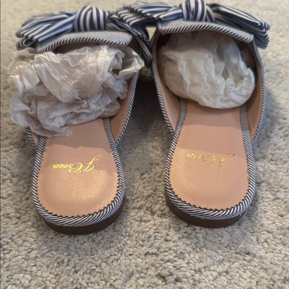 J. Crew Women's Blue Striped Mules - Picture 3 of 4